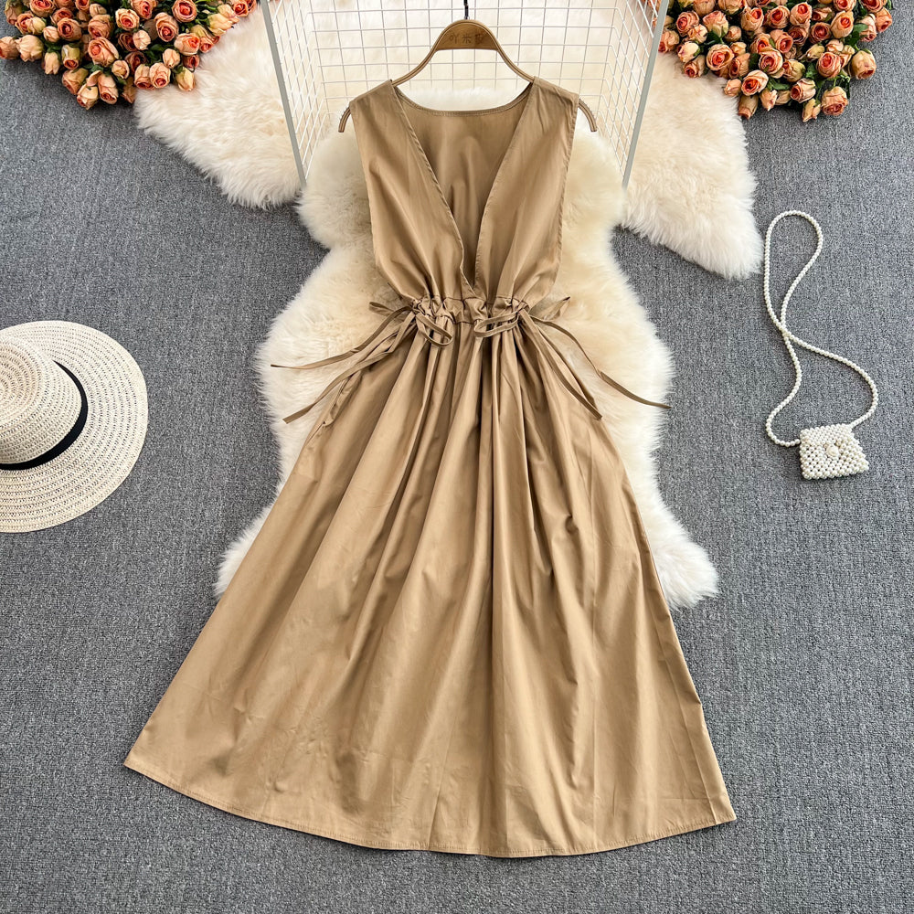 Simple V Neck Short Dress Fashion Dress  10695