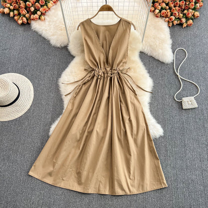 Simple V Neck Short Dress Fashion Dress  10695
