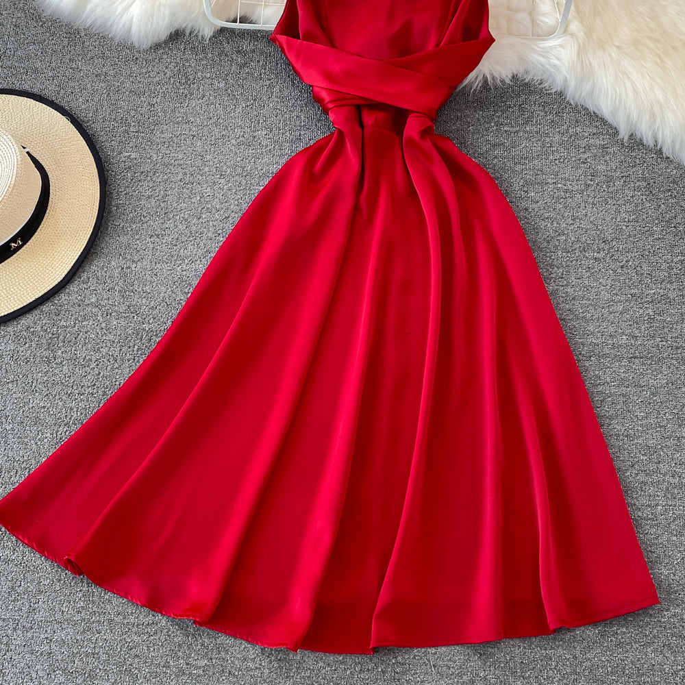 Cute Satin Short Dress A Line Fashion Dress  10716