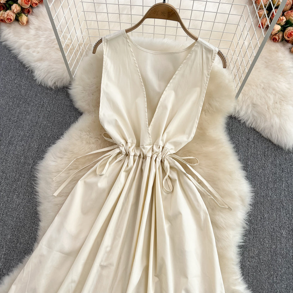 Simple V Neck Short Dress Fashion Dress  10695