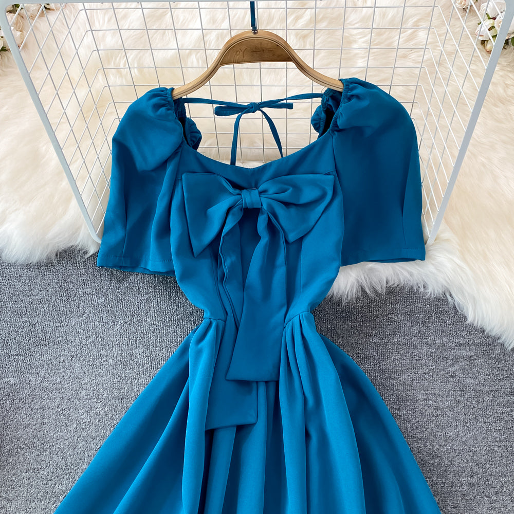 Cute Bow A Line Short Dress  10696