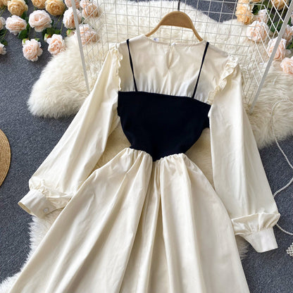 Cute A Line Long Sleeve Dress A Line Fashion Dress  10666