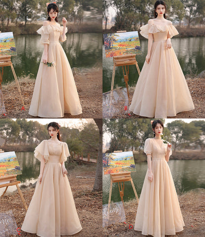 Cute tulle sequins long prom dress A line evening dress  10571
