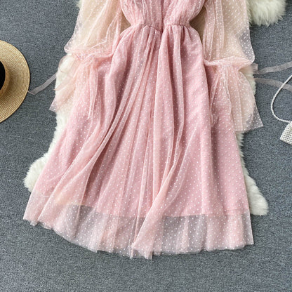 Cute Tulle Long Sleeve Dress Fashion Dress  10659