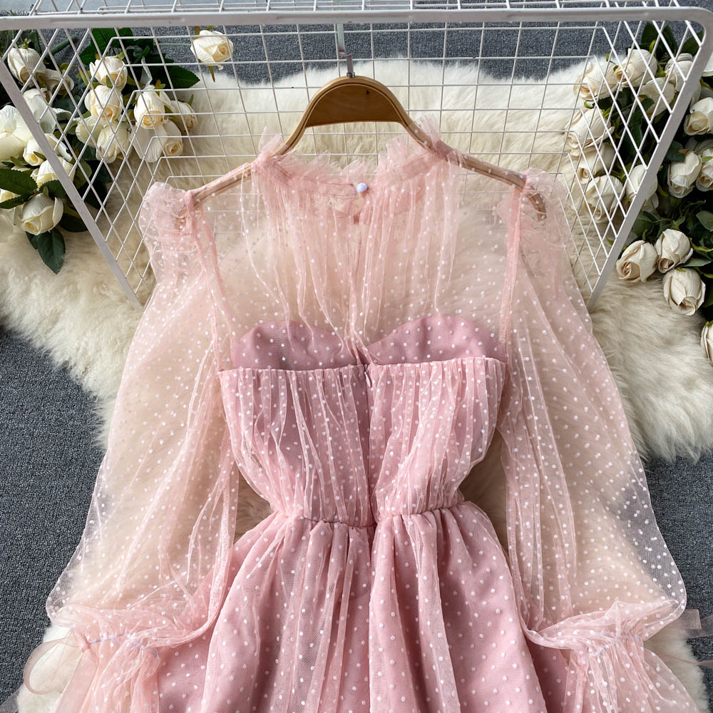 Cute Tulle Long Sleeve Dress Fashion Dress  10659