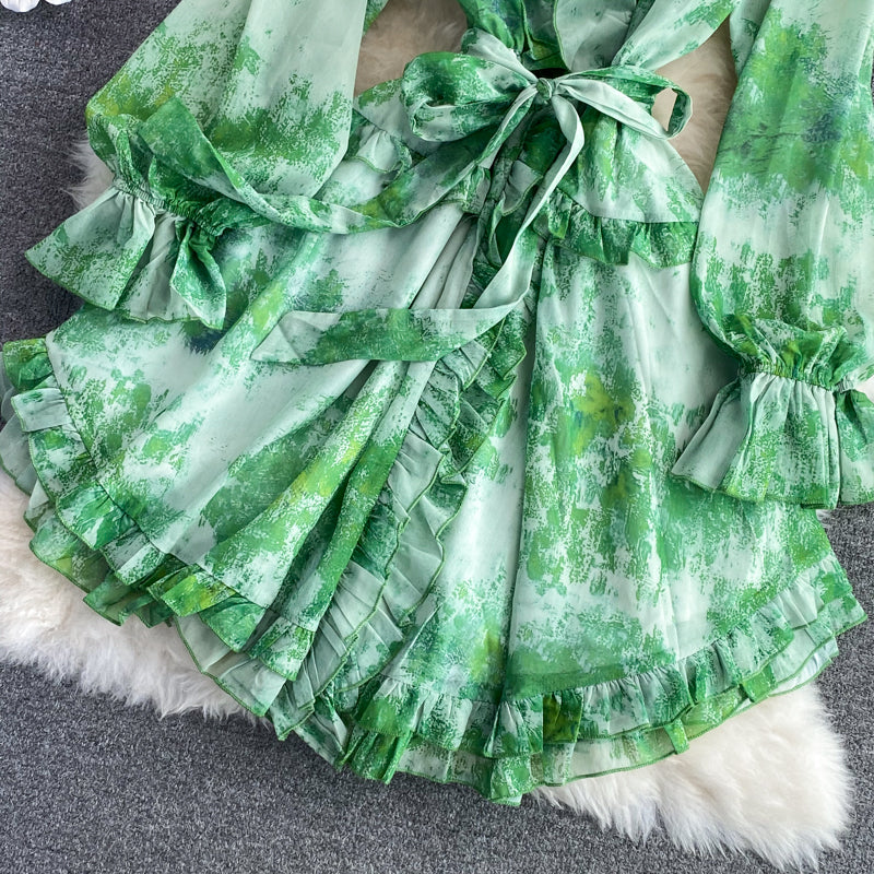 Cute V Neck Short Dress A Line Fashion Dress  10669