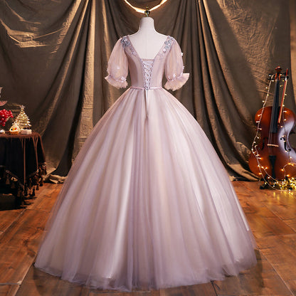 Cute lace long ball gown dress formal dress  10254