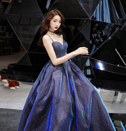 Simple satin long prom dress A line evening gown  10110
