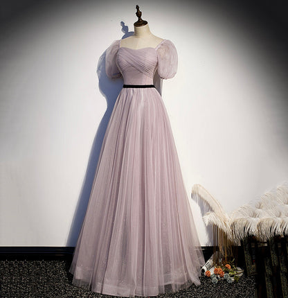 Cute tulle long A line prom dress evening gown  10039