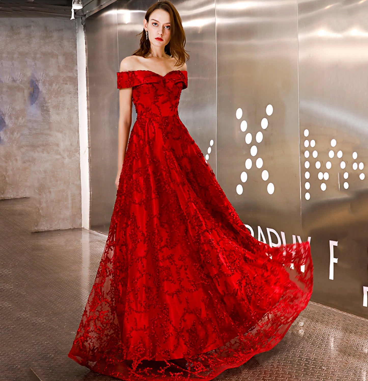 Elegant tulle long A line prom dress evening gown  10052