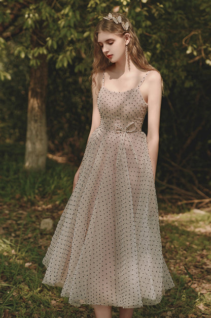Cute Tulle Short A-Line Prom Dress, Champagne Homecoming Party Dress
