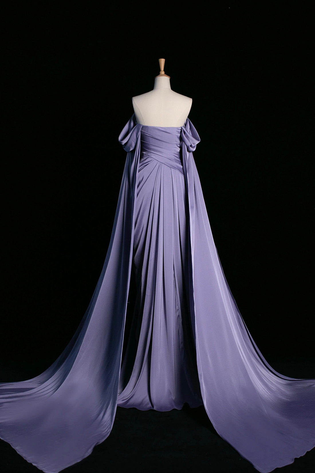 Purple Satin Long Prom Dress, Beautiful Off the Shoulder Evening Party Dress