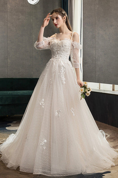 A-Line Lace Long Prom Dress, Off the Shoulder Formal Evening Dress