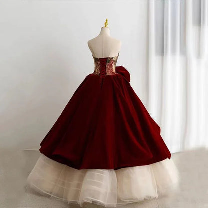 Vestido de quinceañera con diseño único de rosas, sin tirantes, corte A, para fiesta de cumpleaños, noche, baile, TP4528