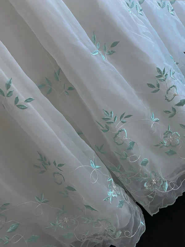 Vestido de noche de quinceañera con bordado retro, hombros descubiertos, de gasa y tul, corte A, TP4281