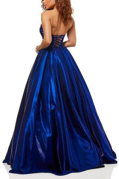 Sweetheart Burgundy Prom Dresses Long Graduation Gowns with Pockets GP51