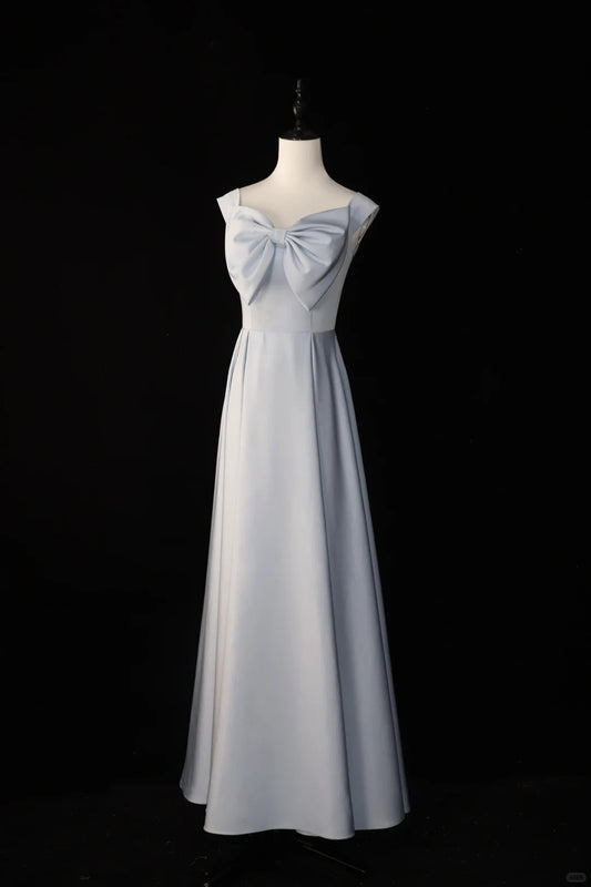 Blue simple fashion long satin bridesmaid dresses prom dresses evening dress party dress gh4543