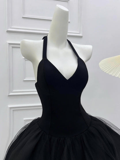 Vestido de fiesta corto con cuello halter, elegante y corto, para cóctel, de noche, para 16 cumpleaños, DH2769