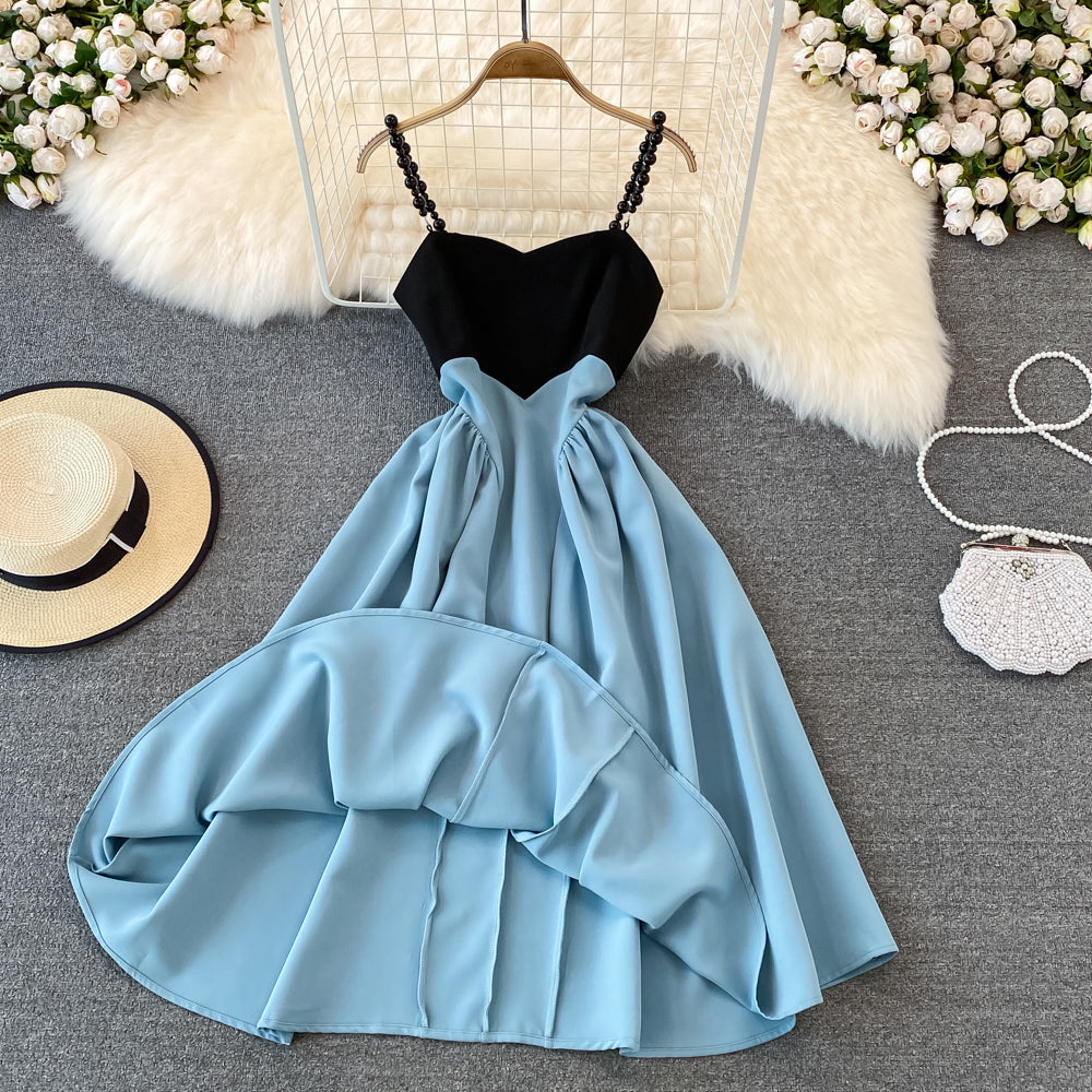 Cute A Line Short Dress Blue Fashion Dress  10725