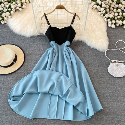 Cute A Line Short Dress Blue Fashion Dress  10725