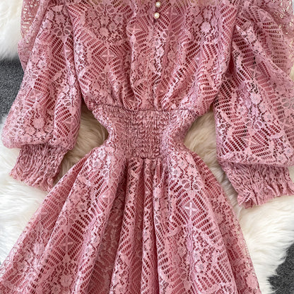 Cute Lace A Line Dress Lace Fashion Dress  10795