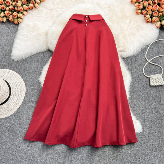Mid length knee length A-line skirt, half skirt, umbrella skirt  11294