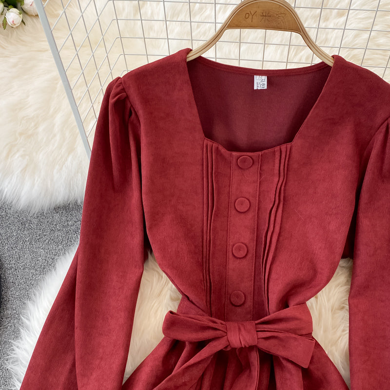 Cute A Line Long Sleeve Dress Fashion Dress  10829