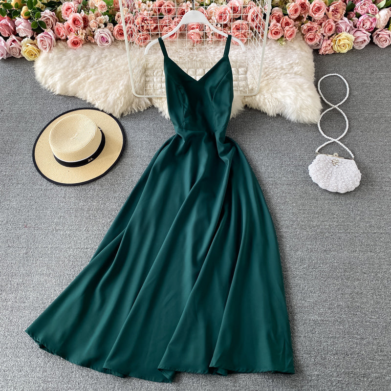 Simple V Neck Short Dress A Line Fashion Dress  10879