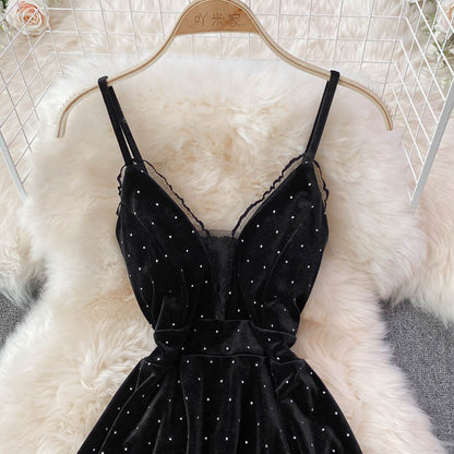Sexy V Neck Short A Line Dress Fashion Dress  10893