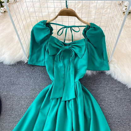 Cute Bow A Line Short Dress  10696
