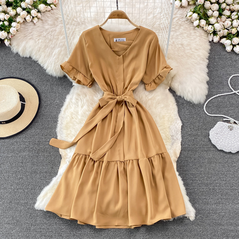 Cute V Neck Short Dress A Line Fashion Dress  10901