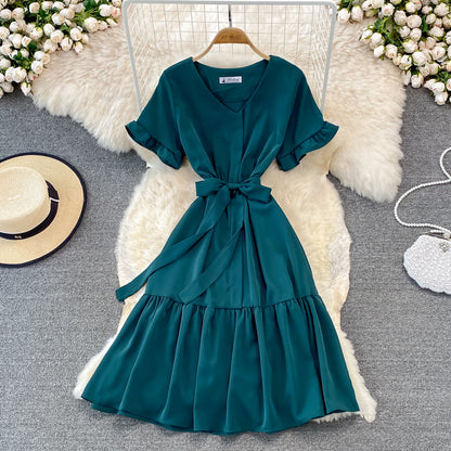 Cute V Neck Short Dress A Line Fashion Dress  10901
