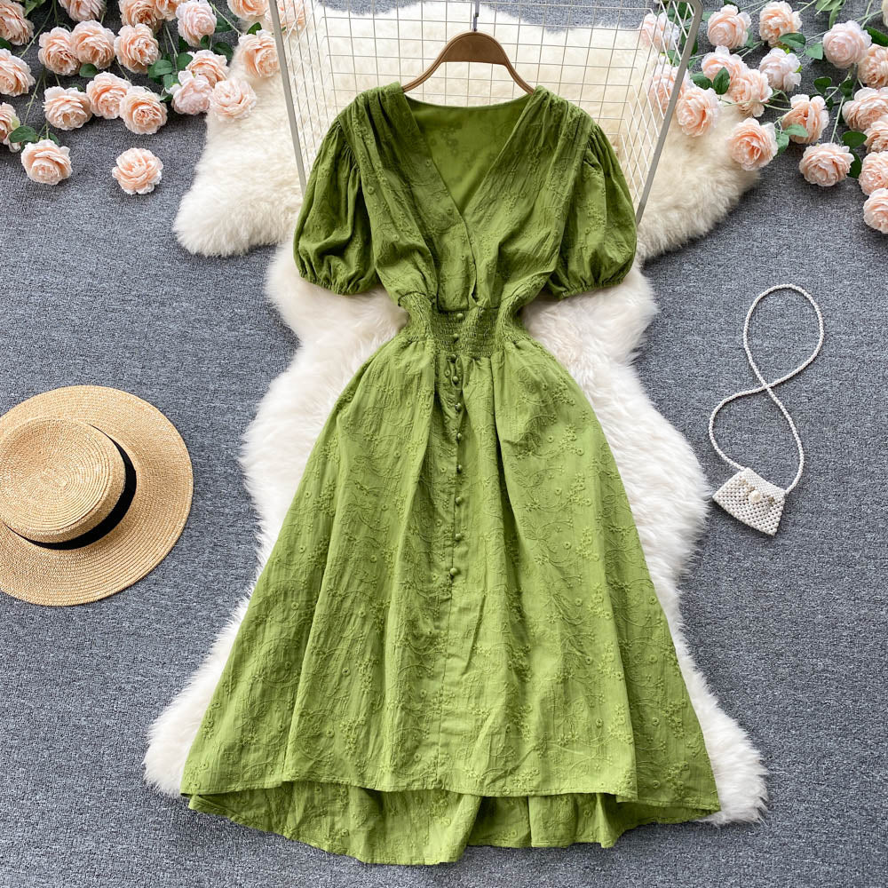 Cute V Neck Short Dress A Line Fashion Dress  10690