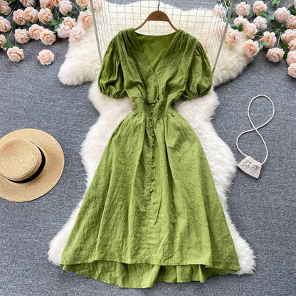 Cute V Neck Short Dress A Line Fashion Dress  10690
