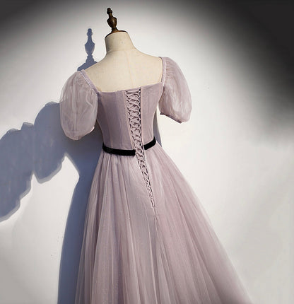 Cute tulle long A line prom dress evening gown  10039