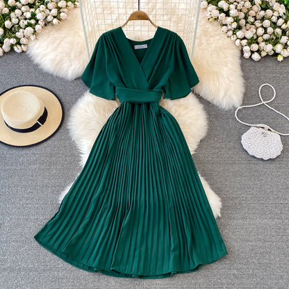 Simple V Neck Short Dress A Line Fashion Dress  10728