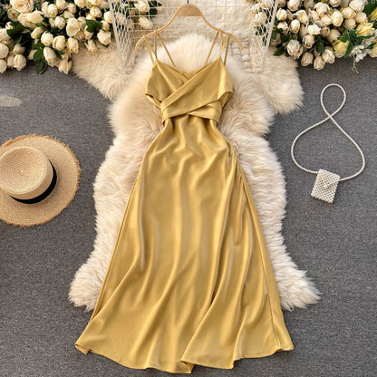 Cute Satin Short A Line Dress Fashion Dress  10944