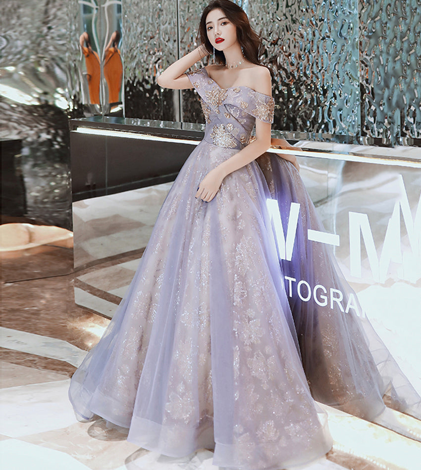Shiny tulle sequins long prom dress evening dress  8537