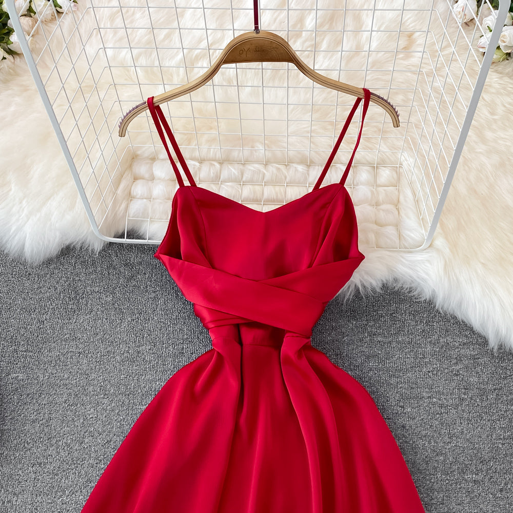 Cute Satin Short Dress A Line Fashion Dress  10716