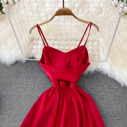 Cute Satin Short Dress A Line Fashion Dress  10716