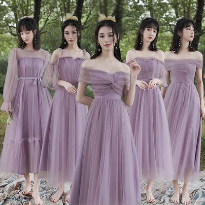 Purple tulle short prom dress party dress  10042