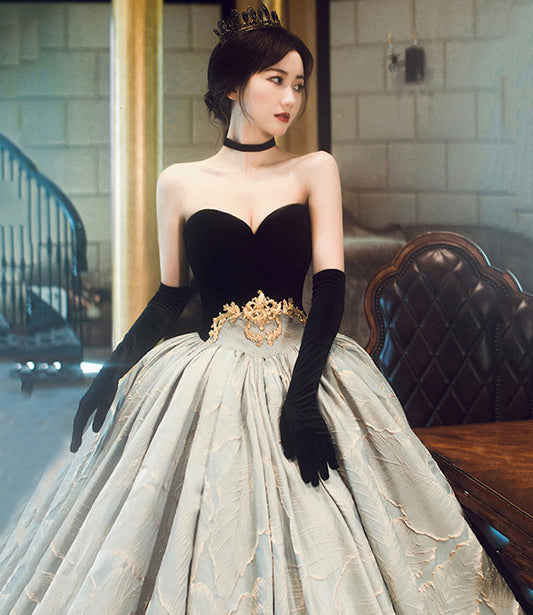 Amazing satin long ball gown dress formal dress  10471