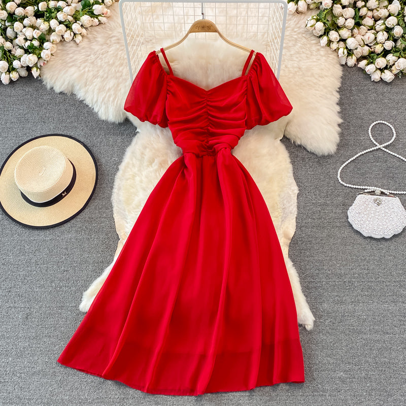 Cute A Line V Neck Short Dress Fashion Dress  10920