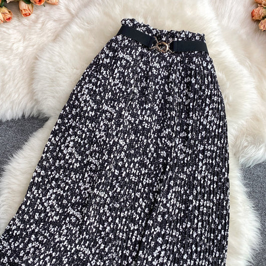 The new Korean version of high waist, slim and versatile A-line skirt  11302