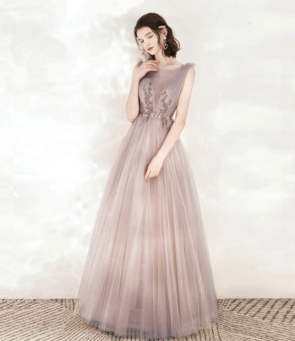 Cute tulle long A line prom dress evening dress  10543