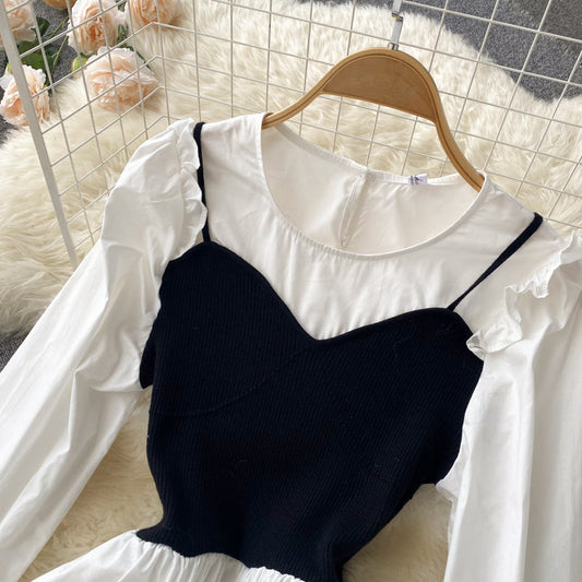 Cute A Line Long Sleeve Dress A Line Fashion Dress  10666