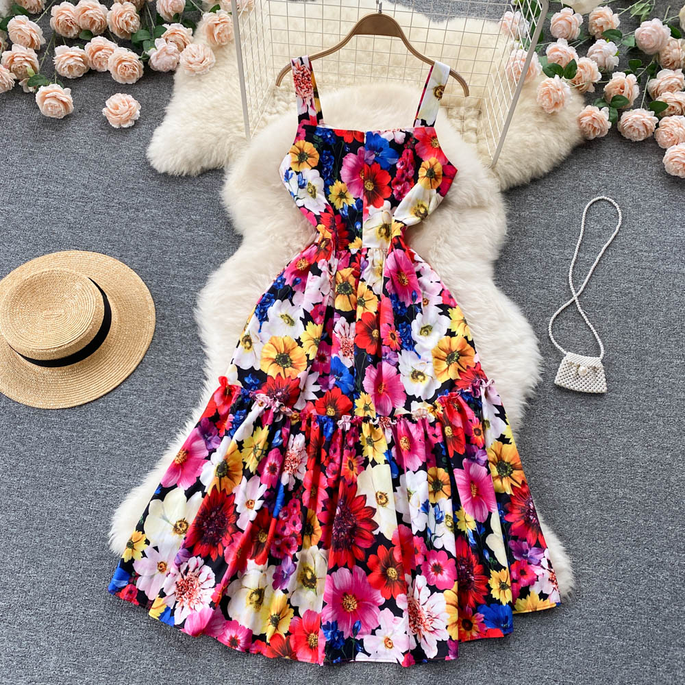 Cute A Line Floral Dress Fashion Dress  10663
