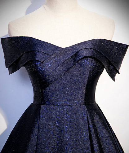 Blue Shiny Elegant Long Satin Ball Gown Evening Dress formal dress 8551