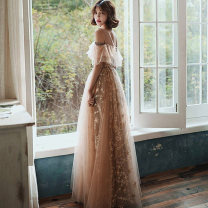 Shiny star sequins long prom dress evening dress  8241