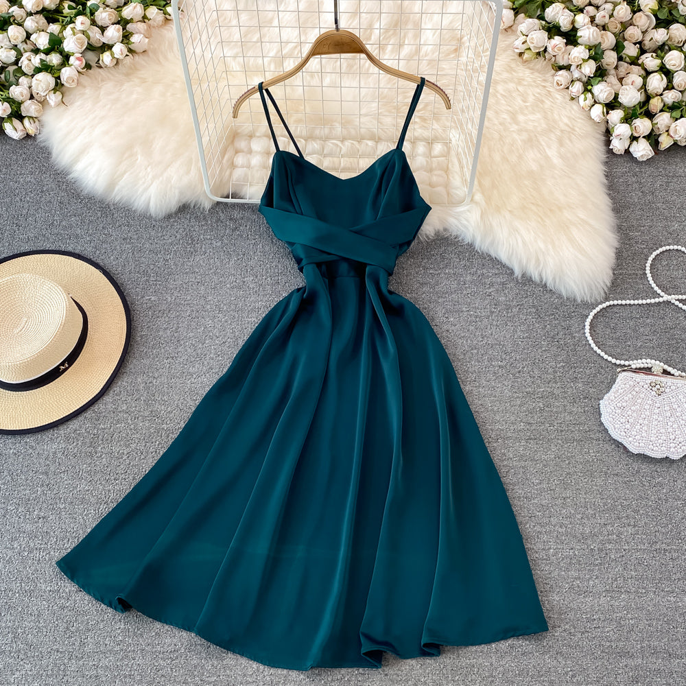 Cute Satin Short Dress A Line Fashion Dress  10716